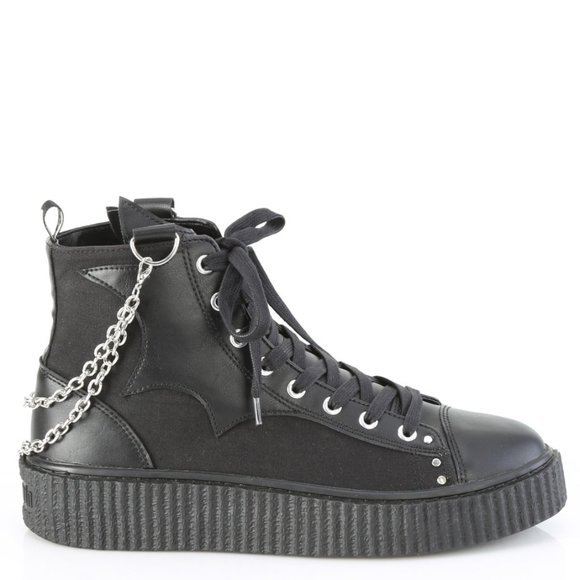 Mens Gothic Platform Bat Lace Up Creeper Shoes Sneakers